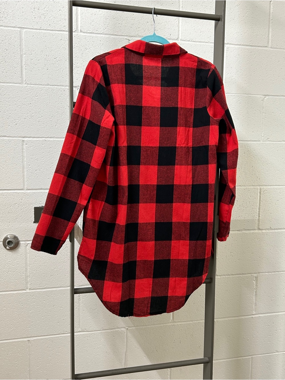 Womens Buffalo Plaid Button-Down Sleep Shirt Long Sleeve Soft Flannel Medium - Picture 5 of 5